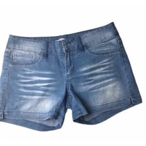 Bongo Distressed Soft Denim With  Faux Front Pockets Shorts Sz 7